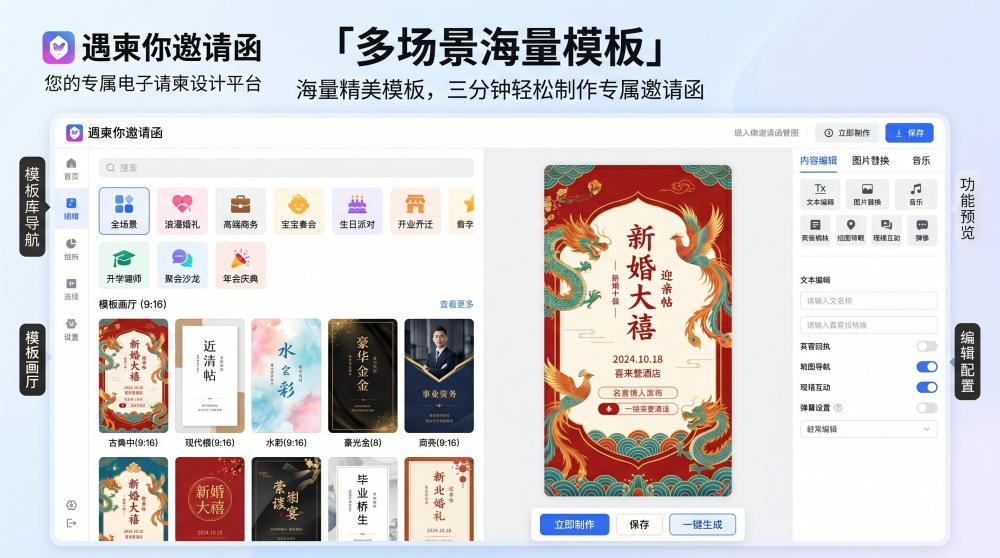 实测5款乔迁电子请柬｜告别模板同质化，普通人零门槛做出高级感邀约